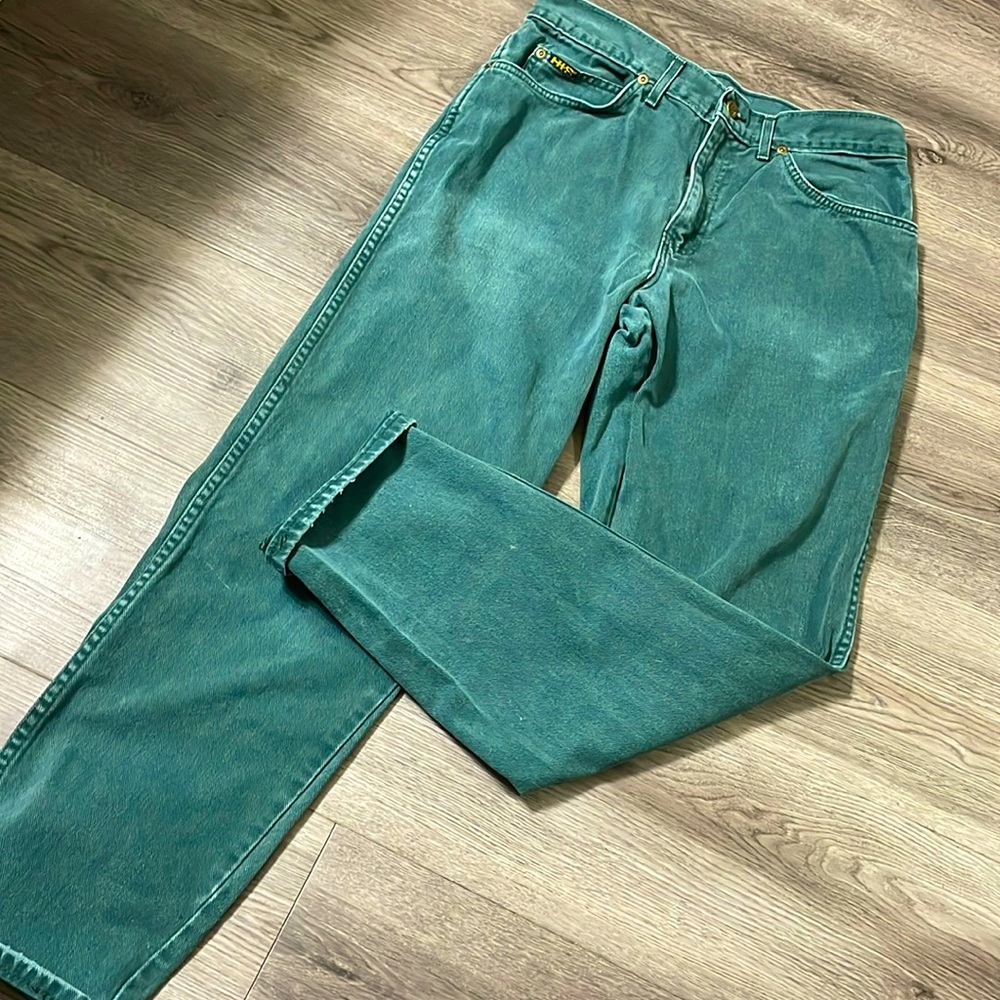 VTG H.I.S. Green denim jeans made in USA